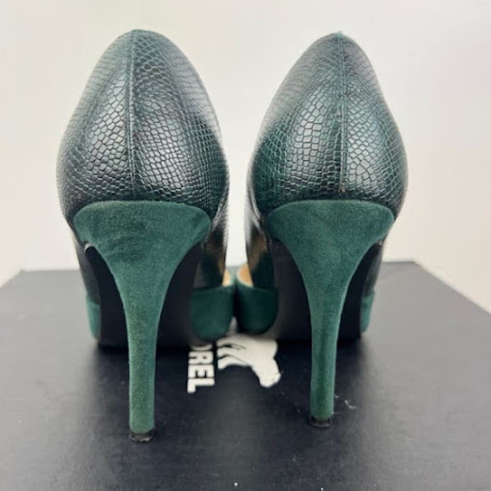 Chinese Laundry green faux leather/suede pumps womens size 7 - Picture 4 of 9